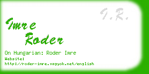 imre roder business card